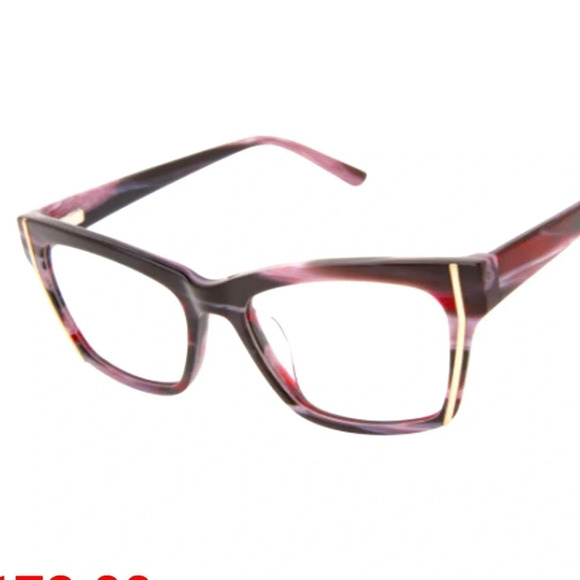 L.A.M.B. LA100 PUR Eyeglasses Frames Case RX-able Purple Horn NWT